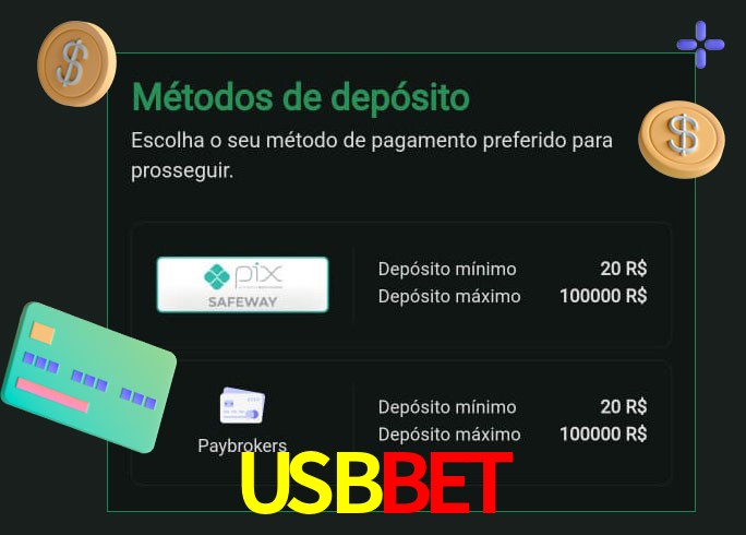 O cassino USBBETbet oferece uma grande variedade de métodos de pagamento